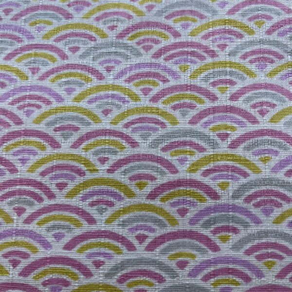 Scallop pink yellow fabric
