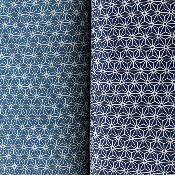 Sashiko teal navy fabric