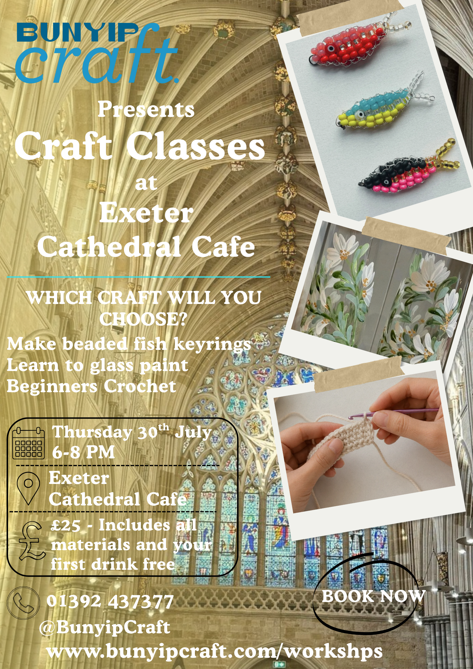 Cathedral Craft Class Thurs 30th July 6-8pm