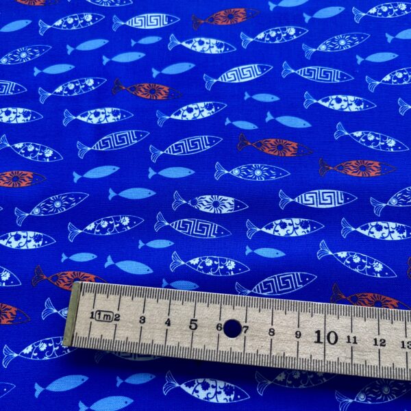 Greciann Fish cotton fabric