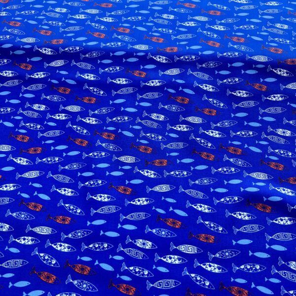 Grecian Fish cotton fabric
