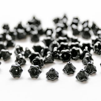 glass black flower drop