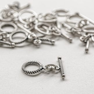 sterling silver twist toggle clasp