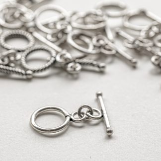 sterling silver plain toggle clasp