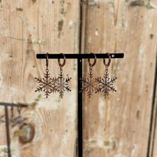 Rose Gold Snowflake Earrings