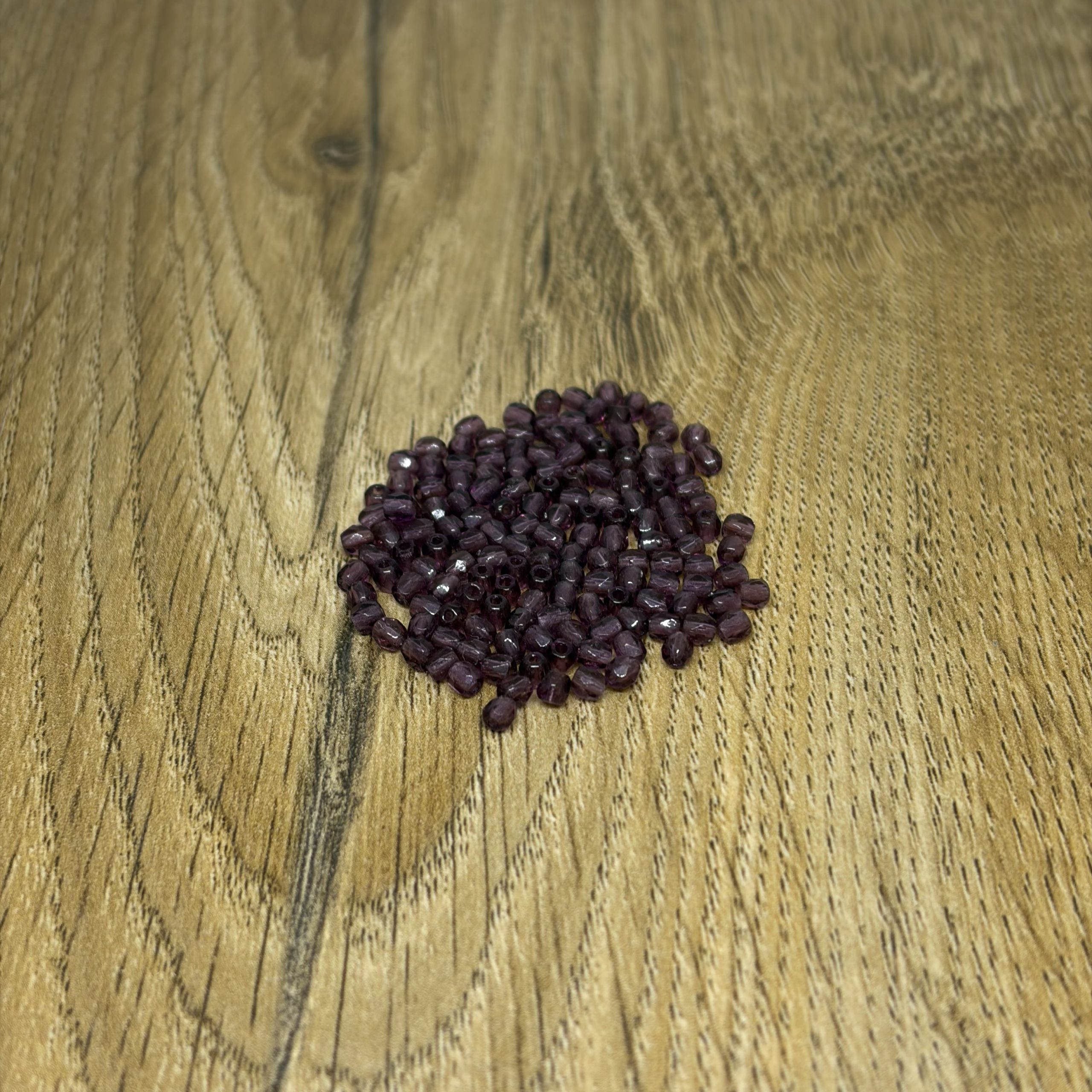 3mm Faceted Glass Beads Amethyst