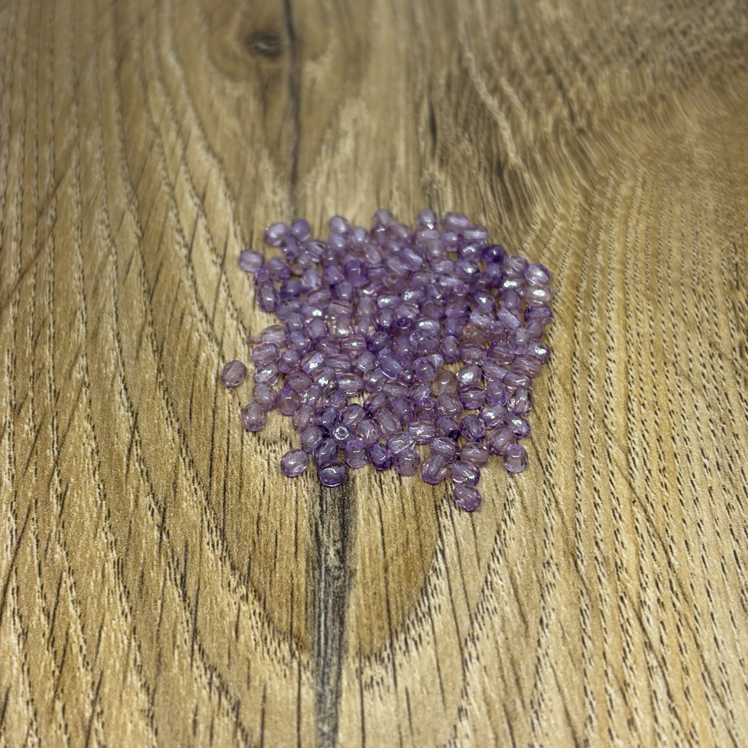 3mm Faceted Glass Beads Purple
