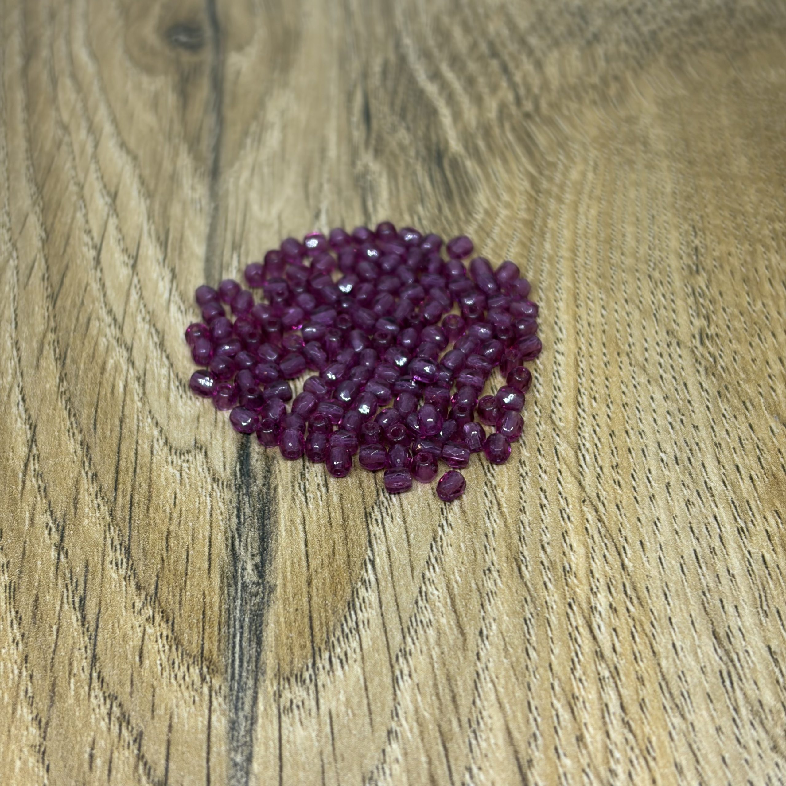 3mm Faceted Glass Beads Rose