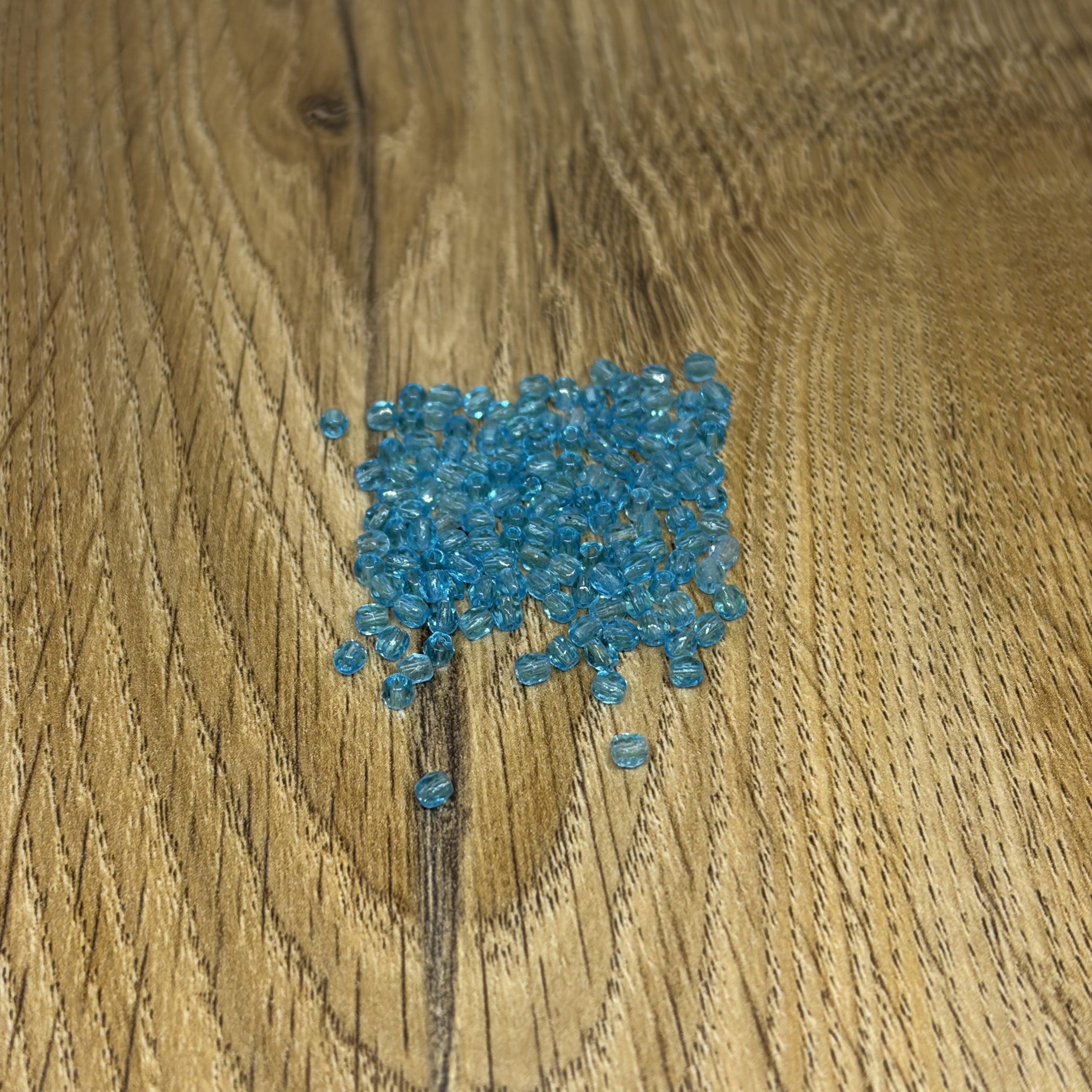 3mm Faceted Glass Beads Aqua