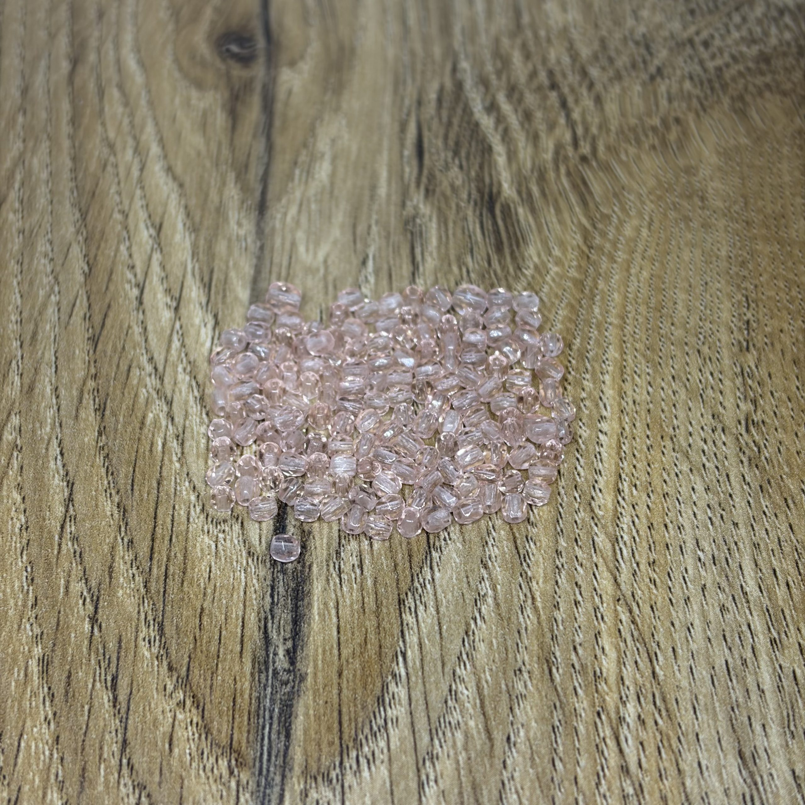 3mm Faceted Glass Beads Pink