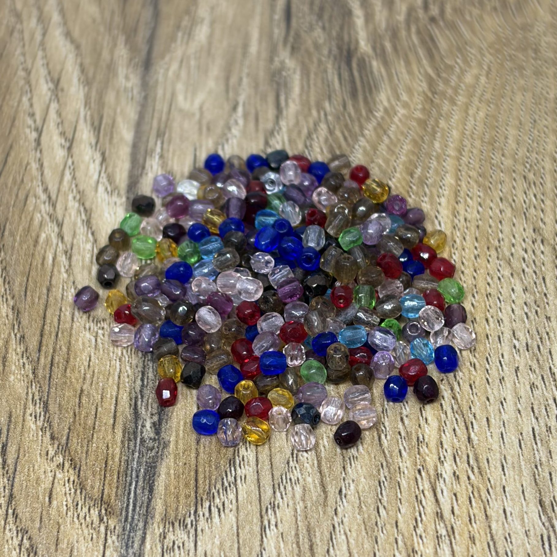 3mm Faceted Glass Beads Multi