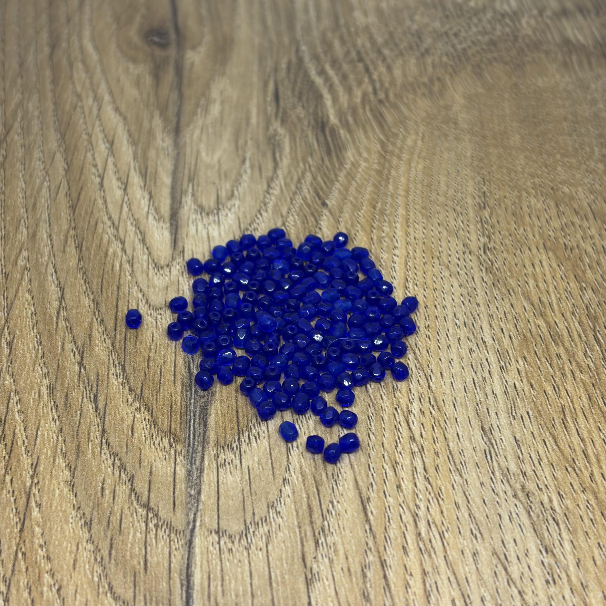 3mm Faceted Glass Beads Blue